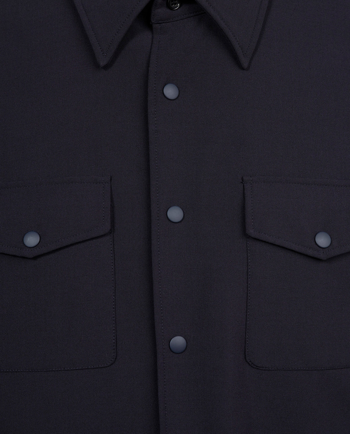 Wol Mix Camicia 13 - Donkerblauw