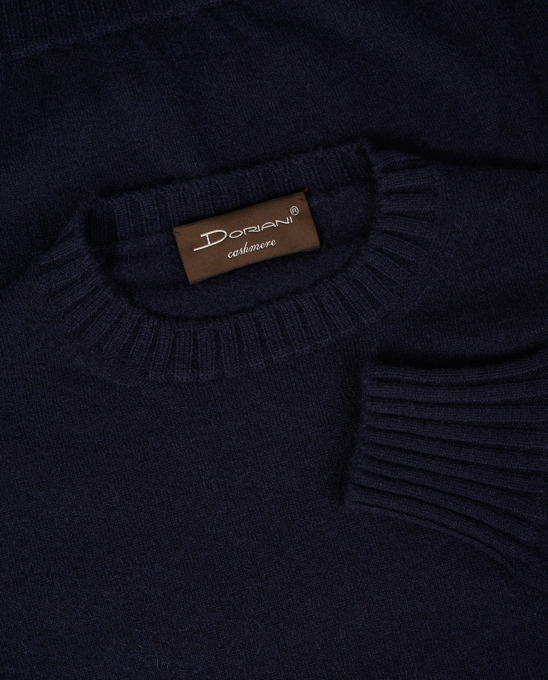 Cashmere Ronde Hals Trui - Donkerblauw