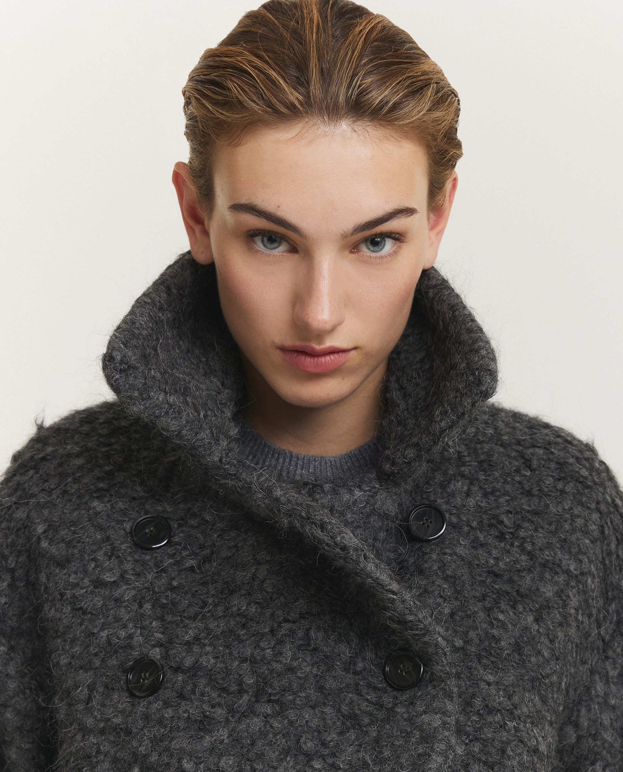 Bouclé Overjas - Donkergrijs