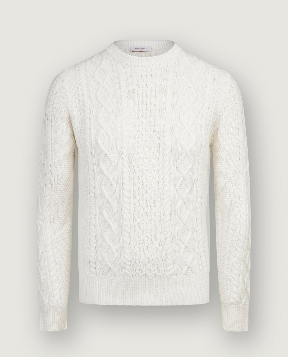 Katoen Cashmere Aran Trui - Wit