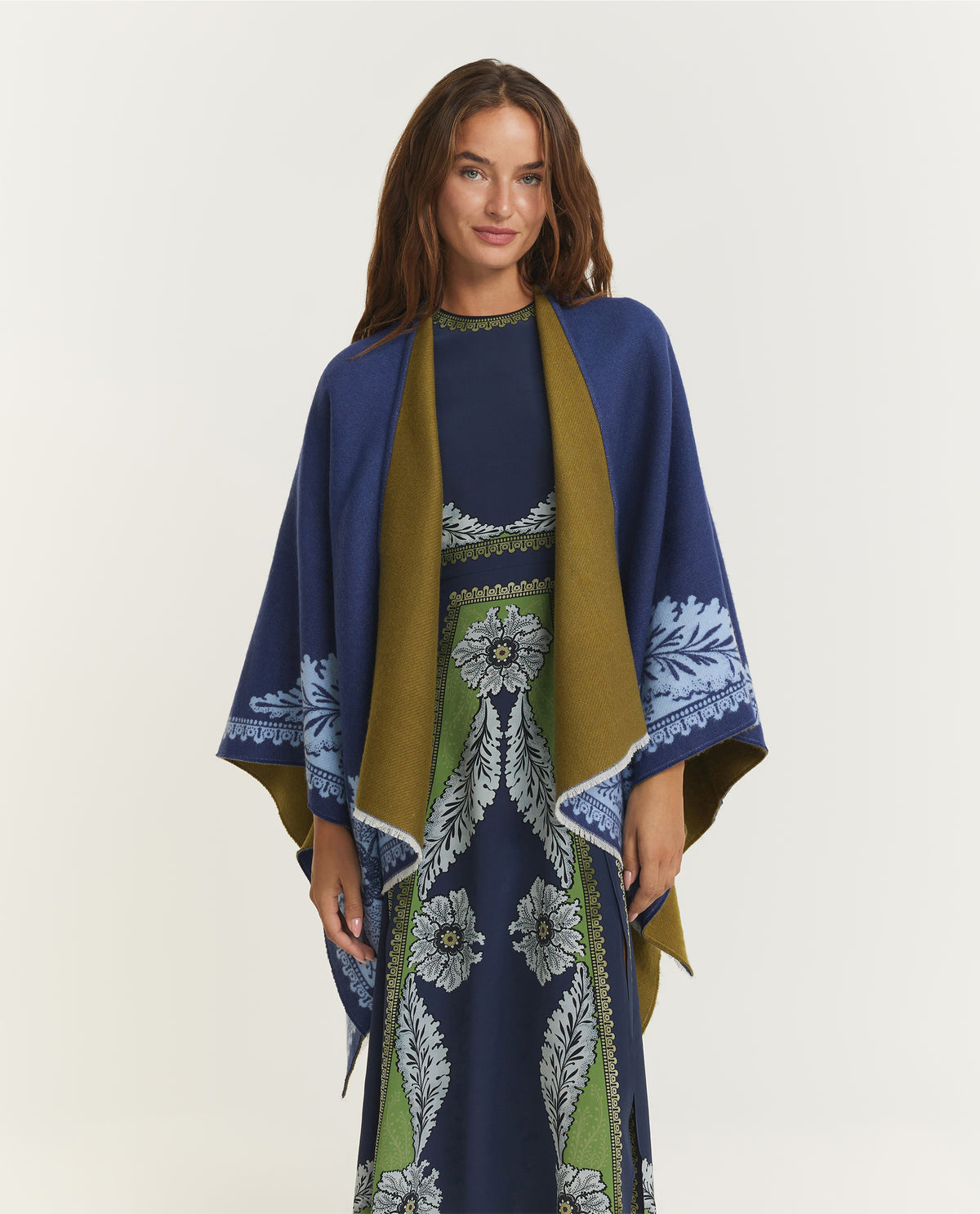 Wool Silk Poncho