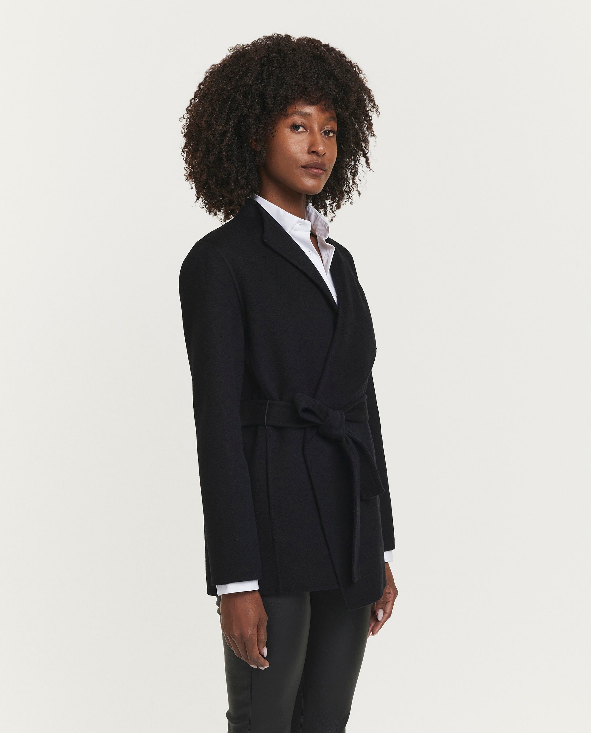 Double face cashmere jas - Zwart