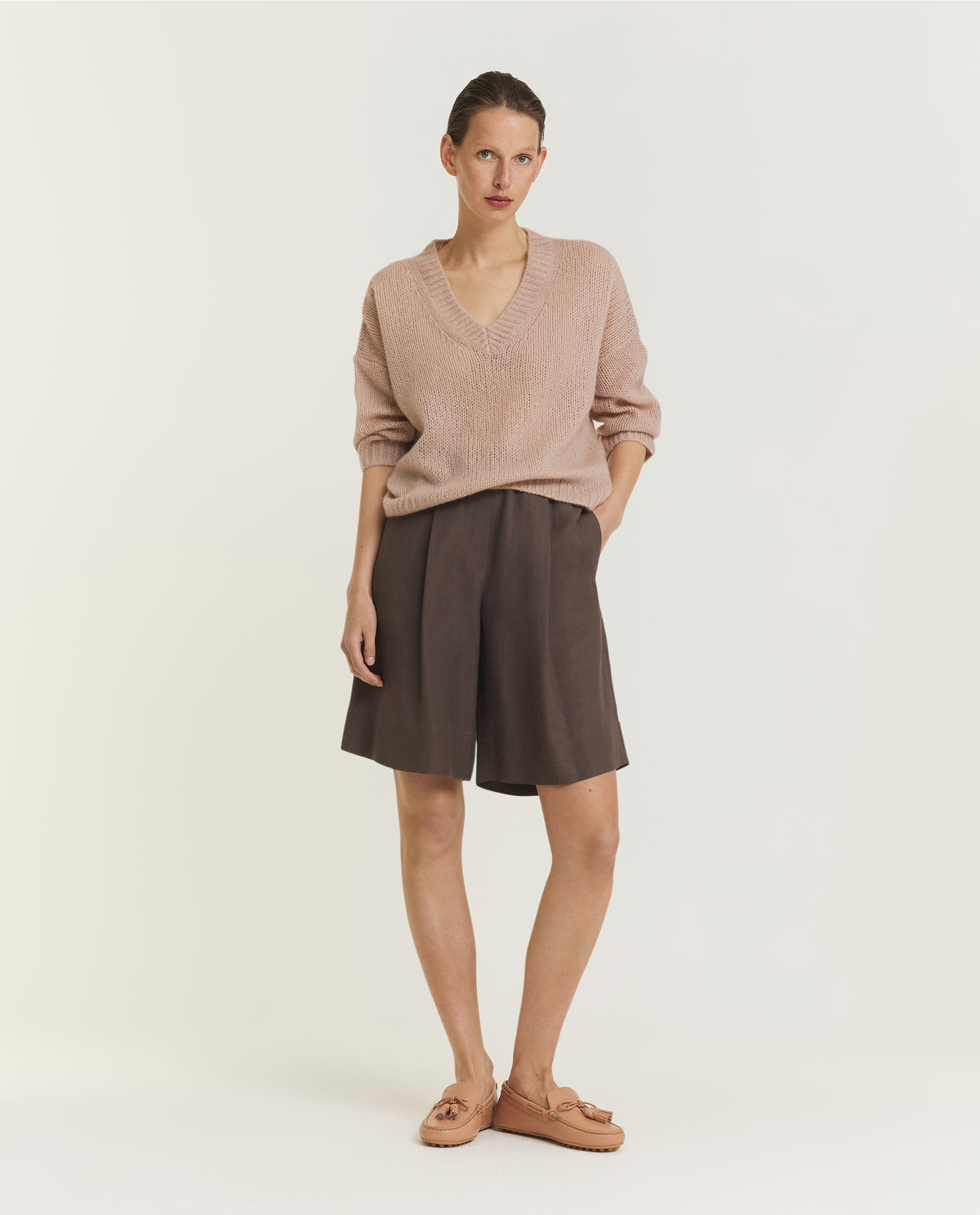 Cashmere Silk V-Neck Sweater