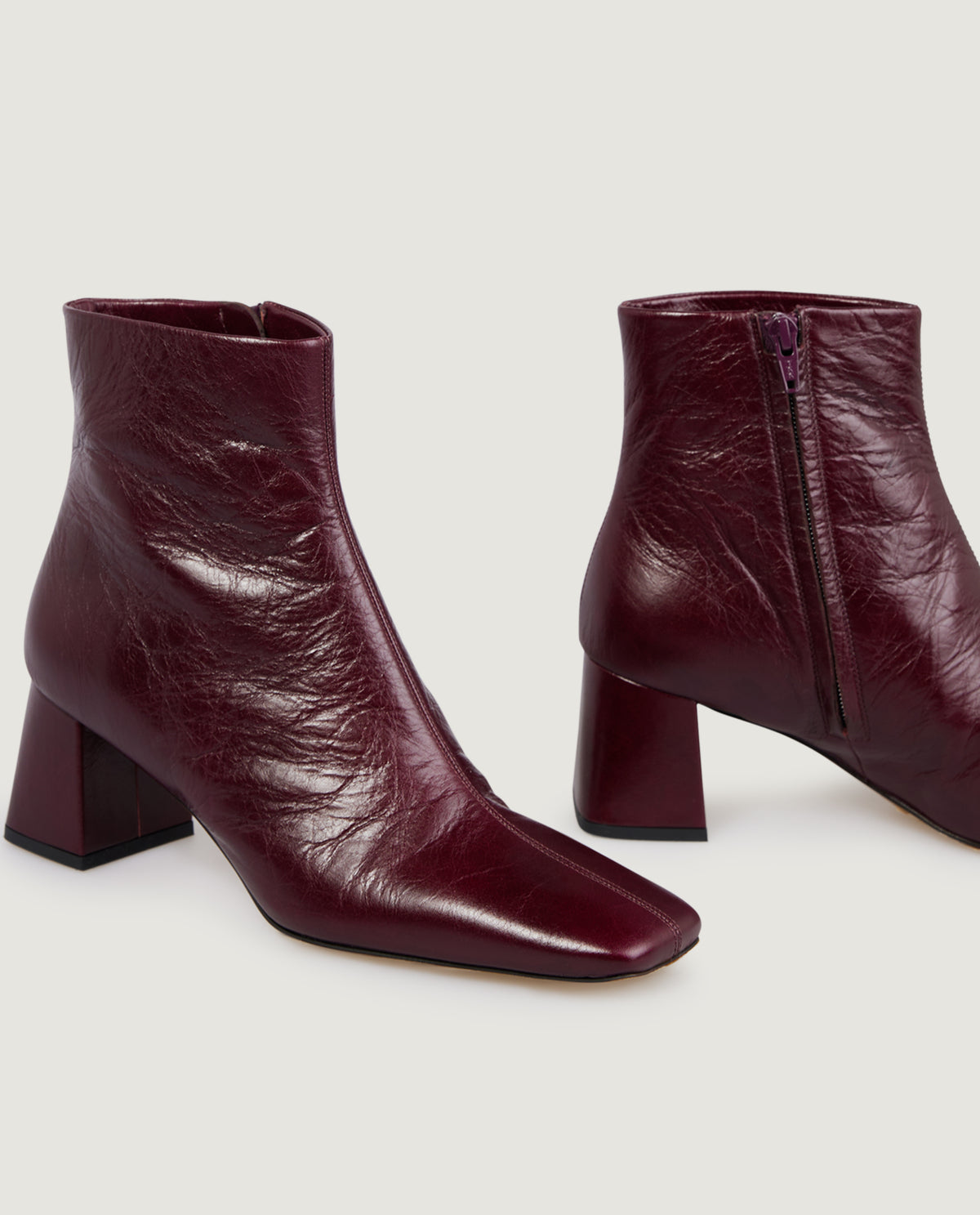 Heeled Patent Leren Enkel Laarzen - Rood