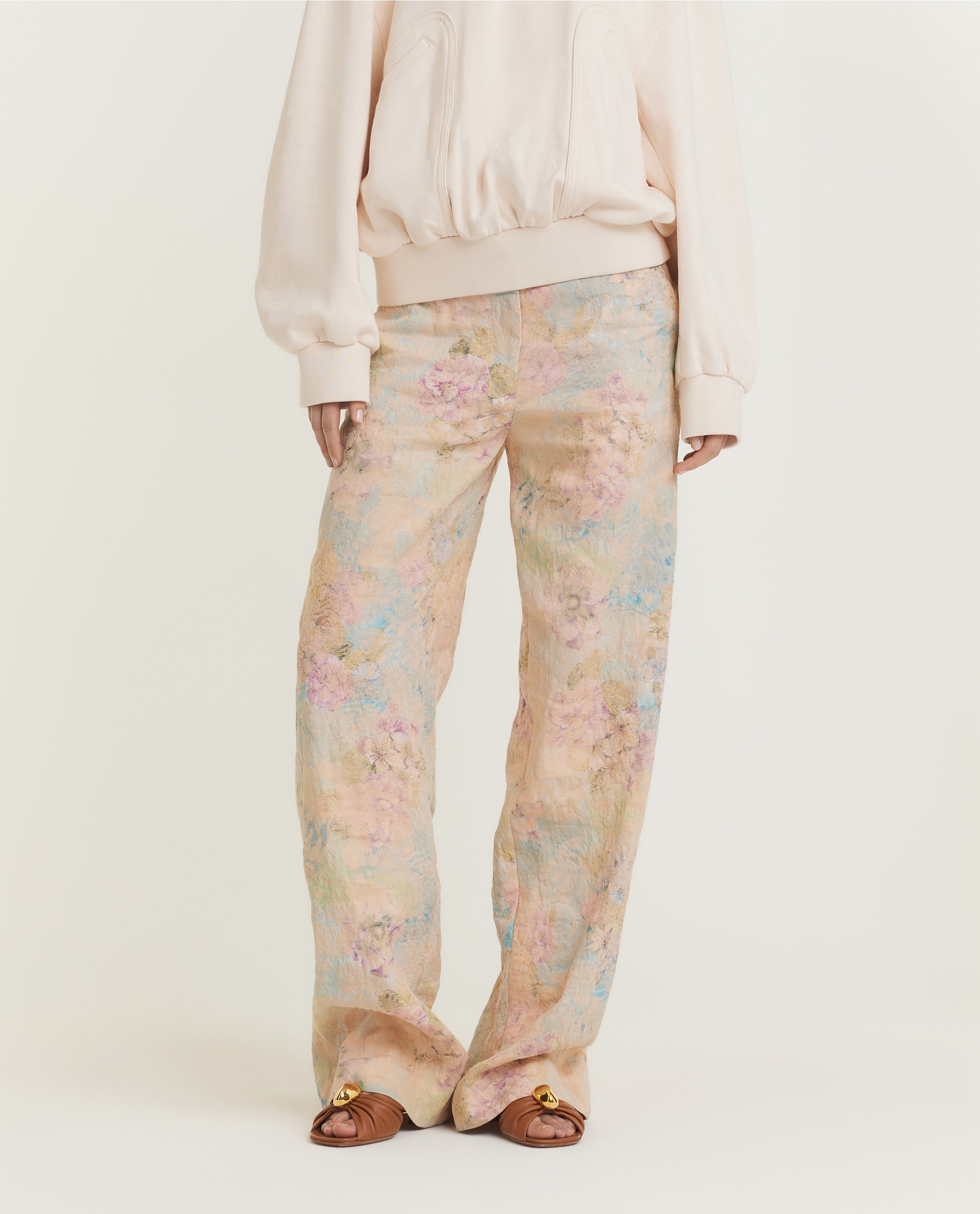 Florale Linnen Broek - Roze