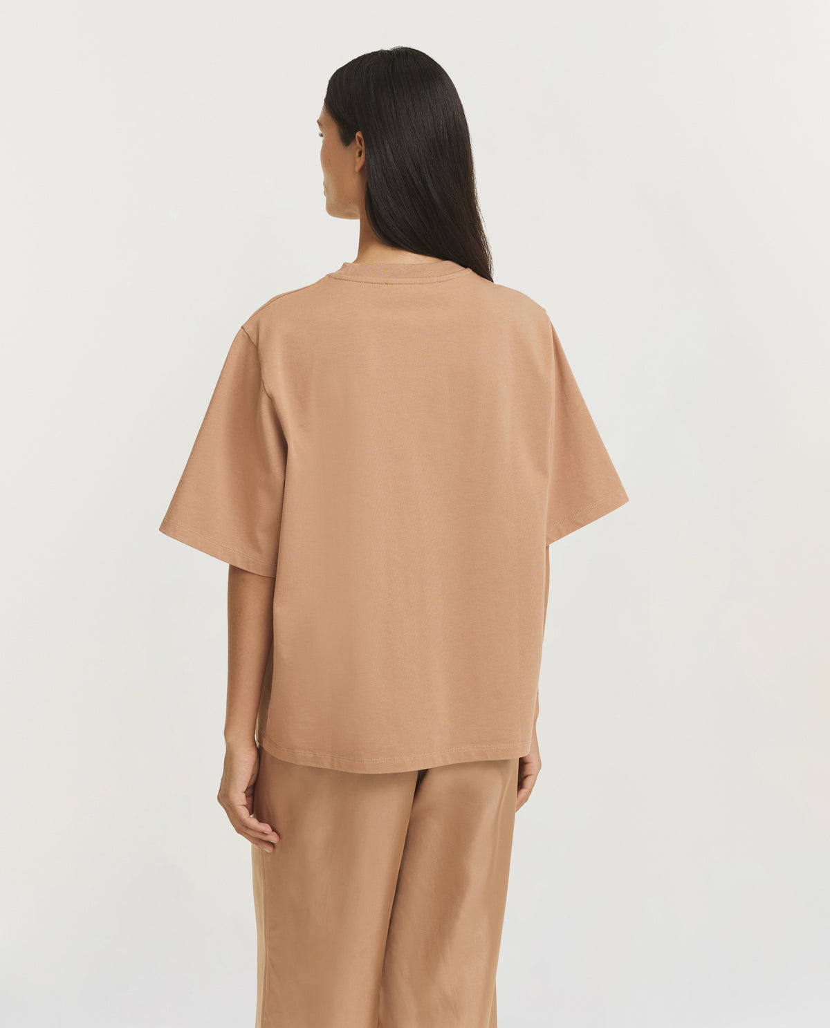 Oversized Katoenen T-Shirt - Lichtbruin