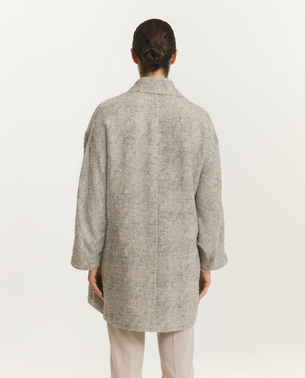 Kimono Structuur Vest - Lichtgrijs