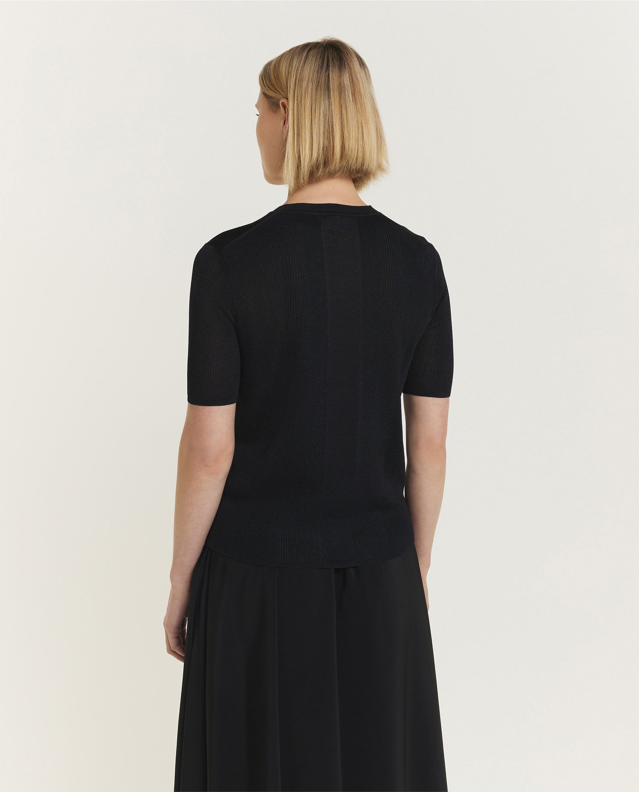 Crisp Rayon T-Shirt - Donkerblauw