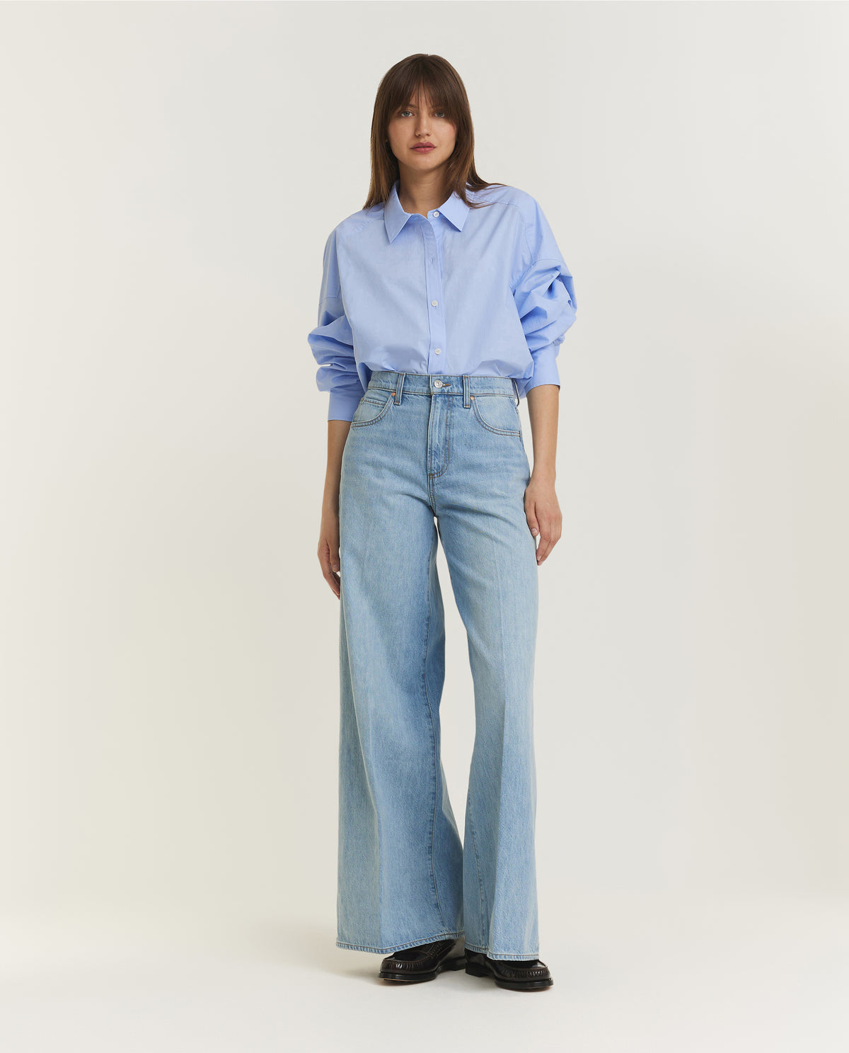 Cameron Wide Leg Broek - Lichtblauw