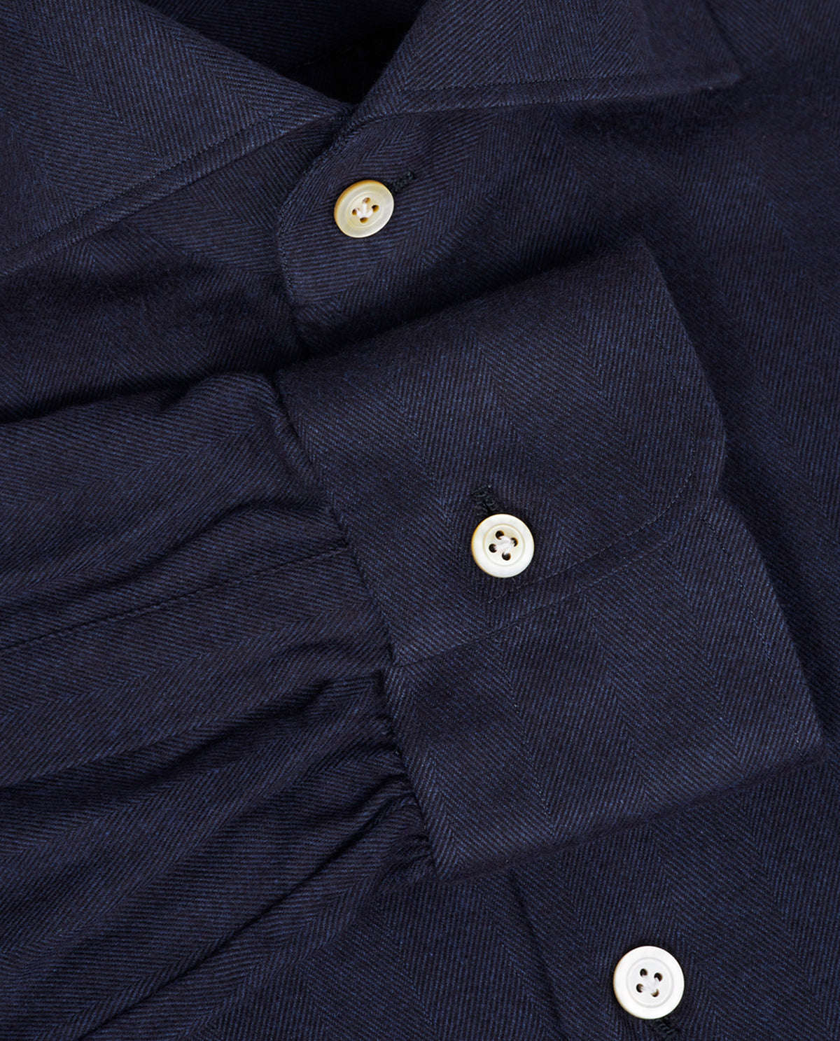 Flannel Visgraat Shirt - Donkerblauw