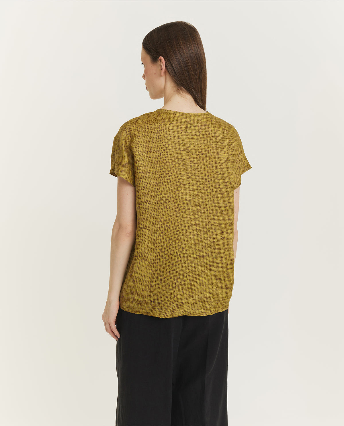 Top met kapmouwen - Geel