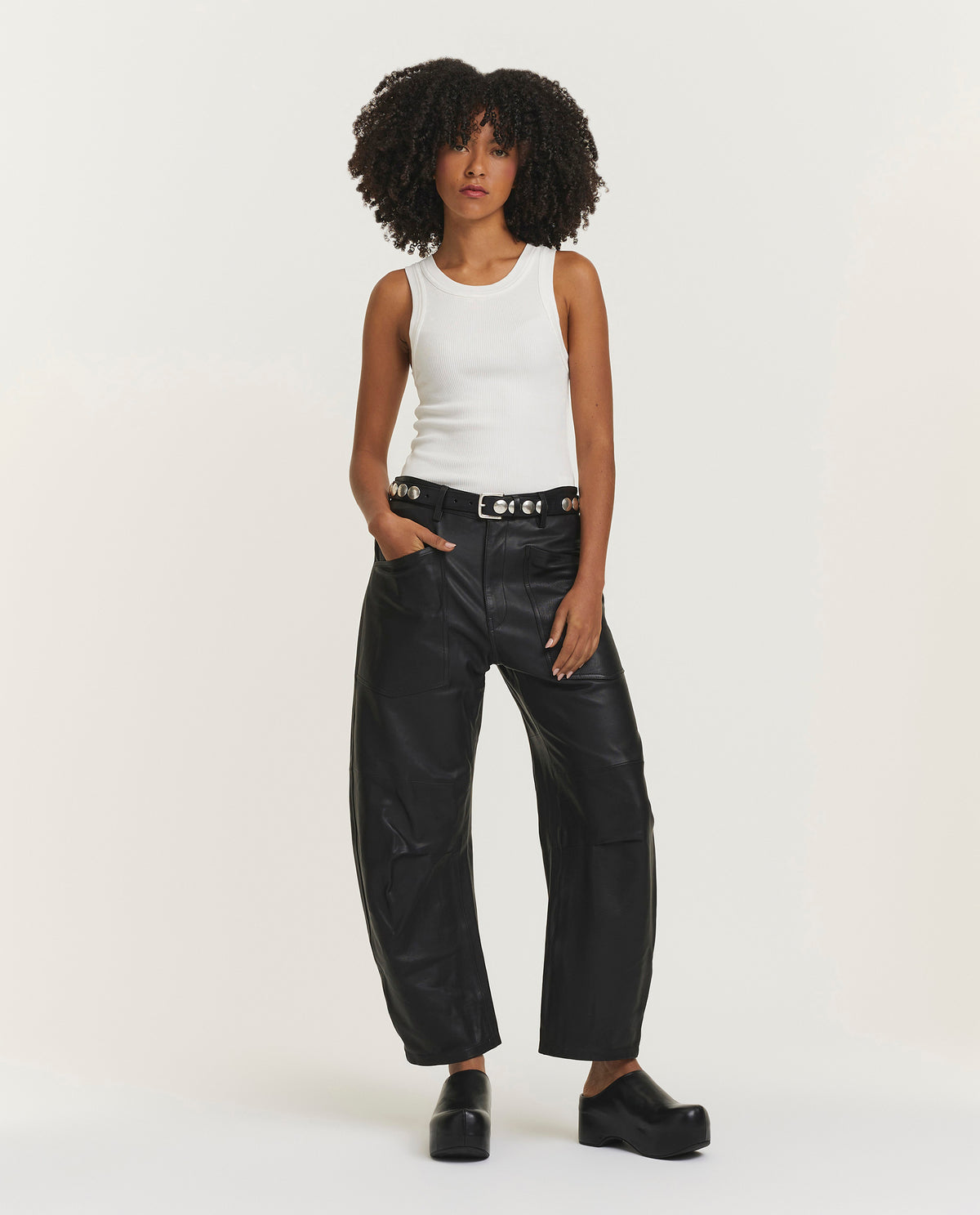 Shon Leren broek - Zwart