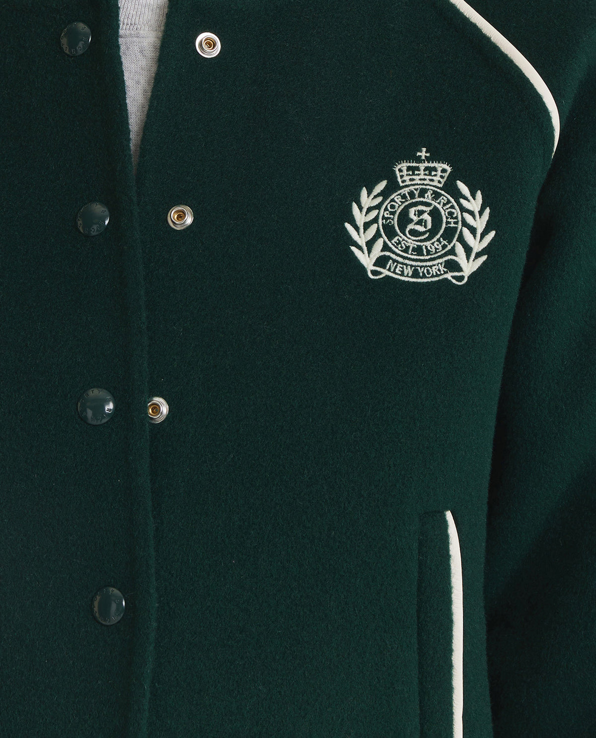 Wol Cashmere Varsity Jacket - Groen