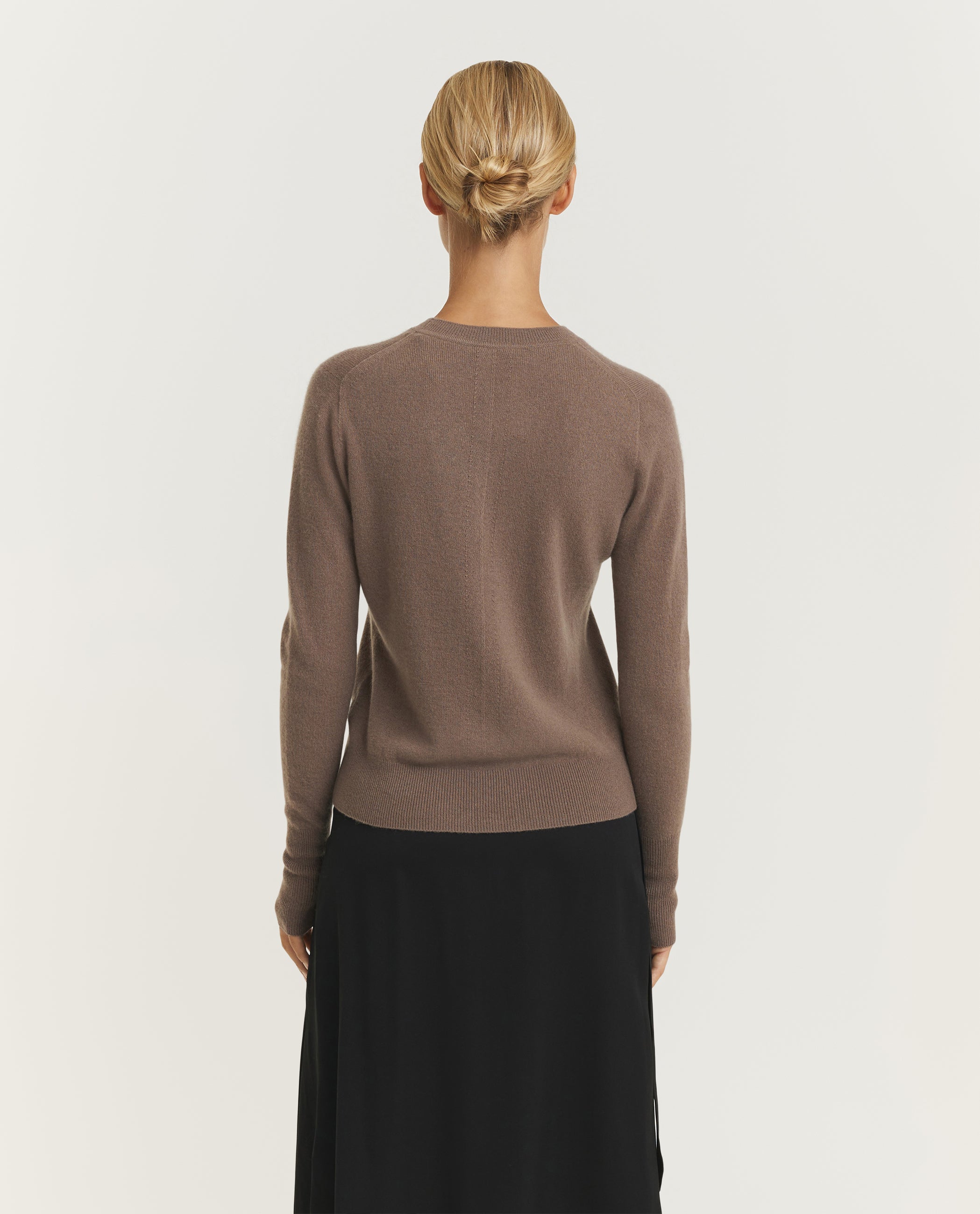 Lichte Cashmere Crewneck Trui - Bruin