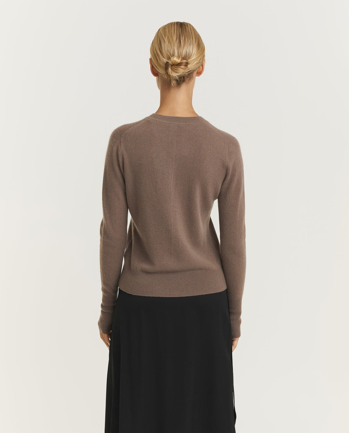 Lichte Cashmere Crewneck Trui - Bruin