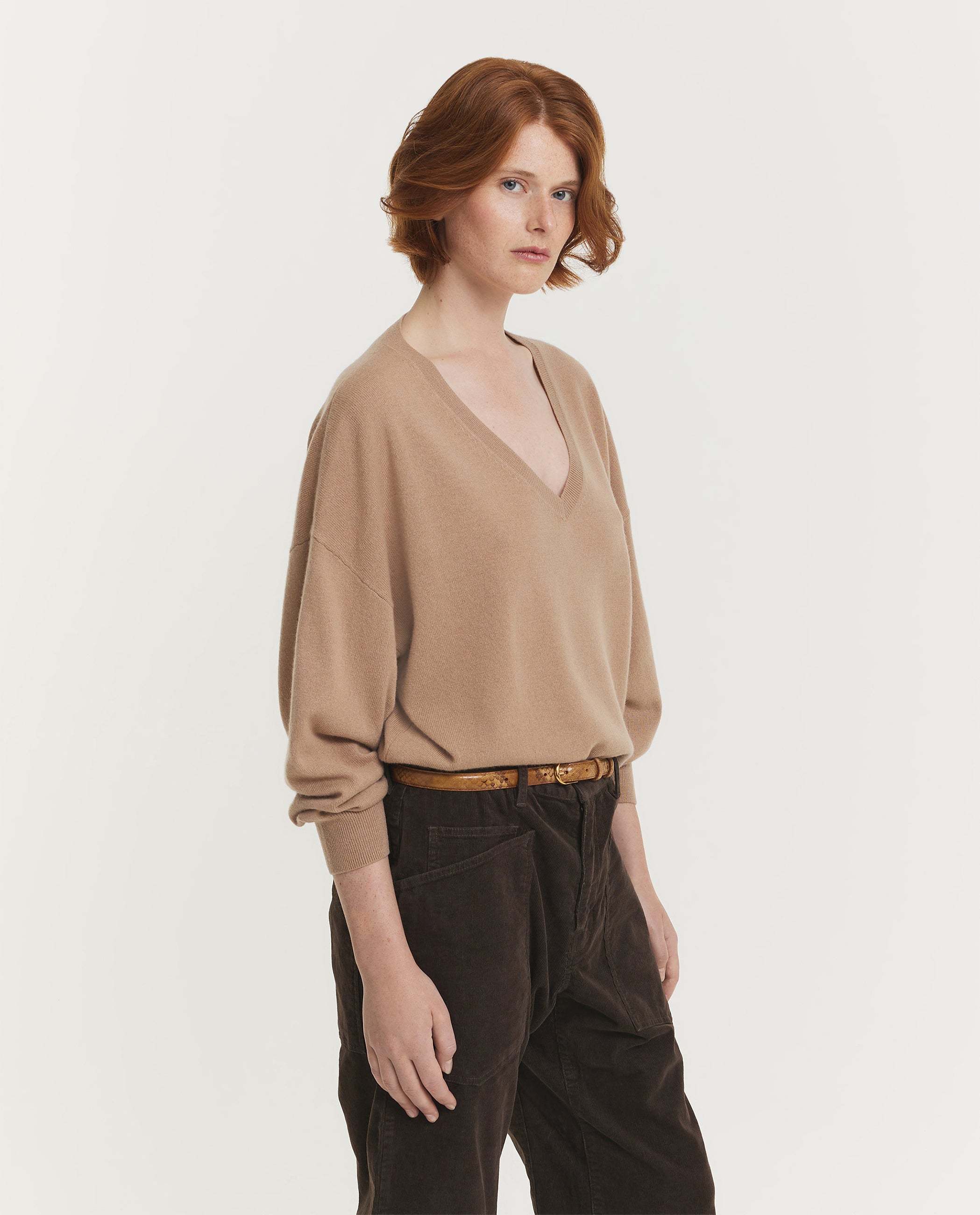 Wol Cashmere Deep-V Sweater