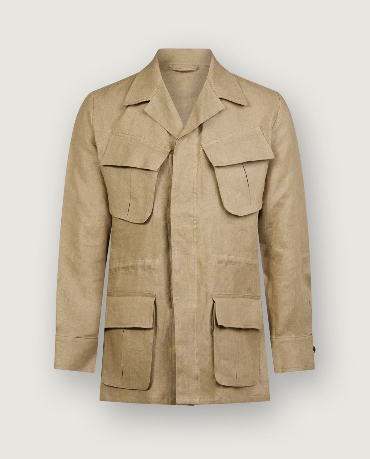 Linnen Jungle Jacket - Lichtbruin