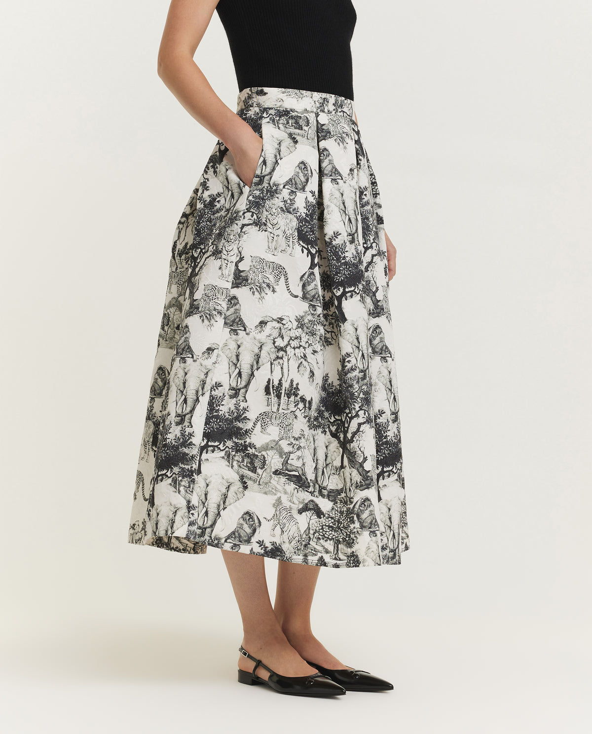 Volumineuze Midi Rok - Ecru