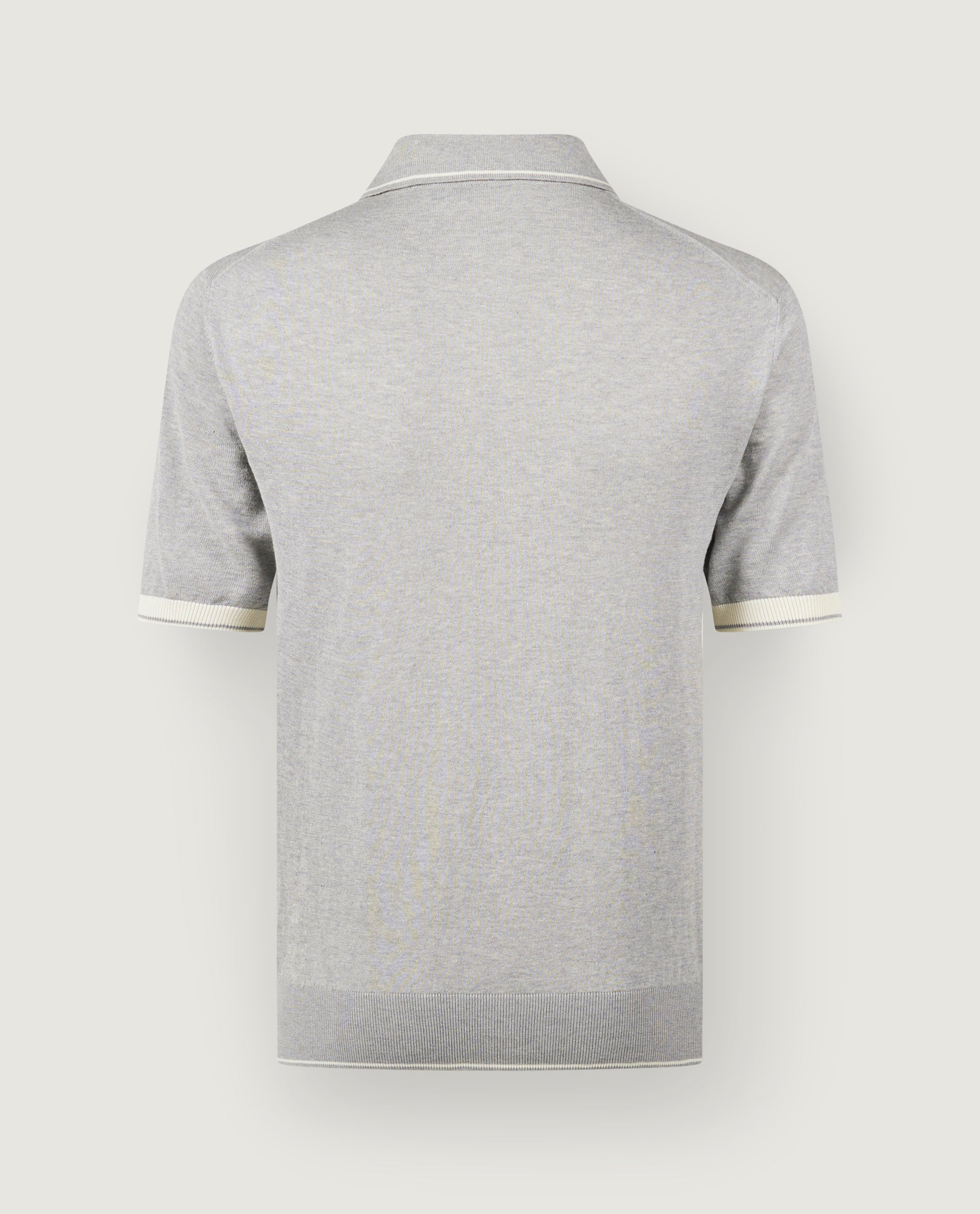 Gebreid Polo-Shirt - Lichtgrijs