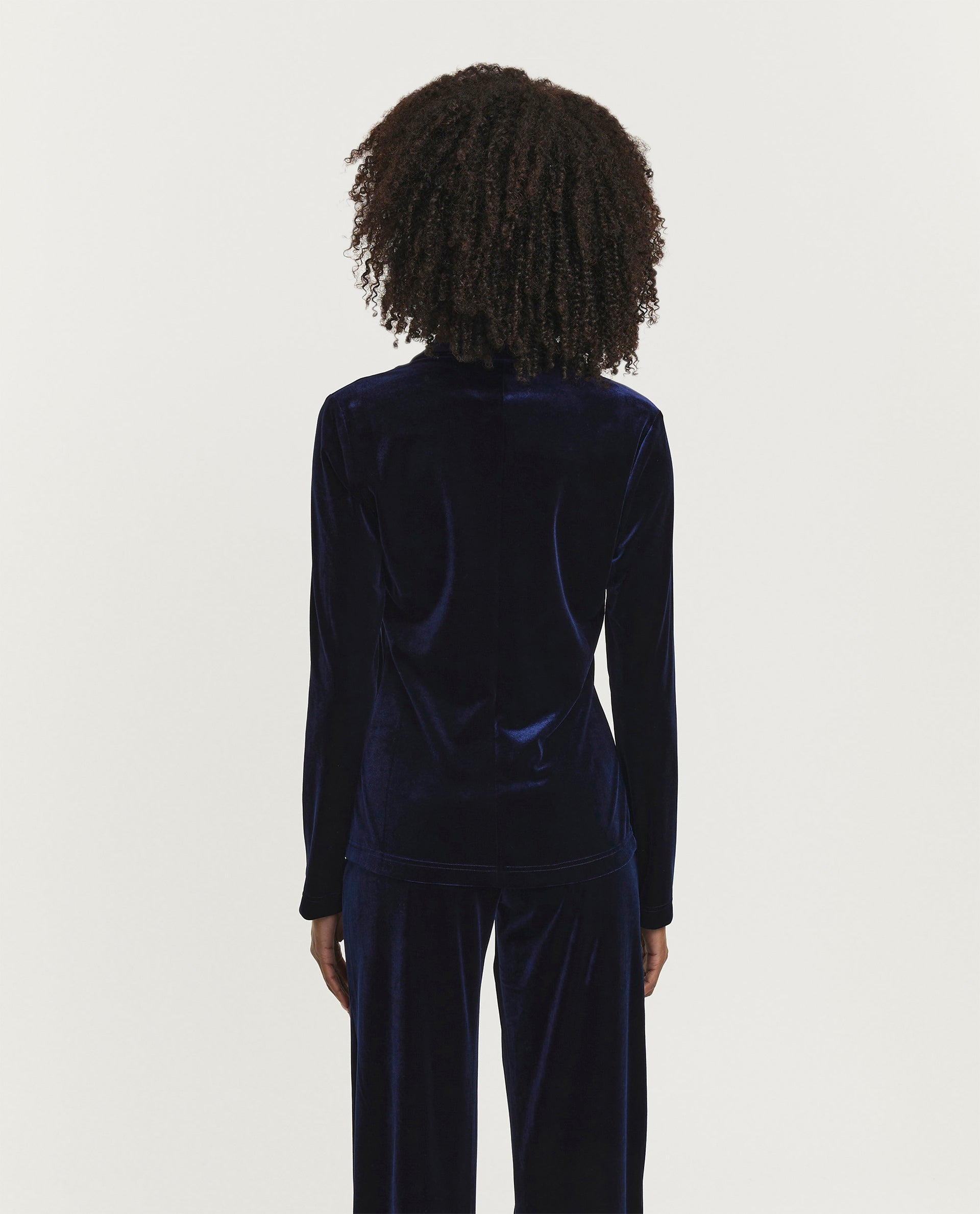 Fluwelen Blouse - Donkerblauw