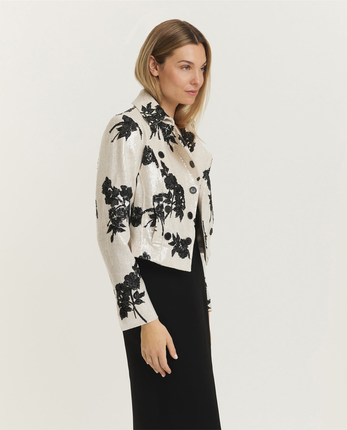 Sequin double breasted blazer