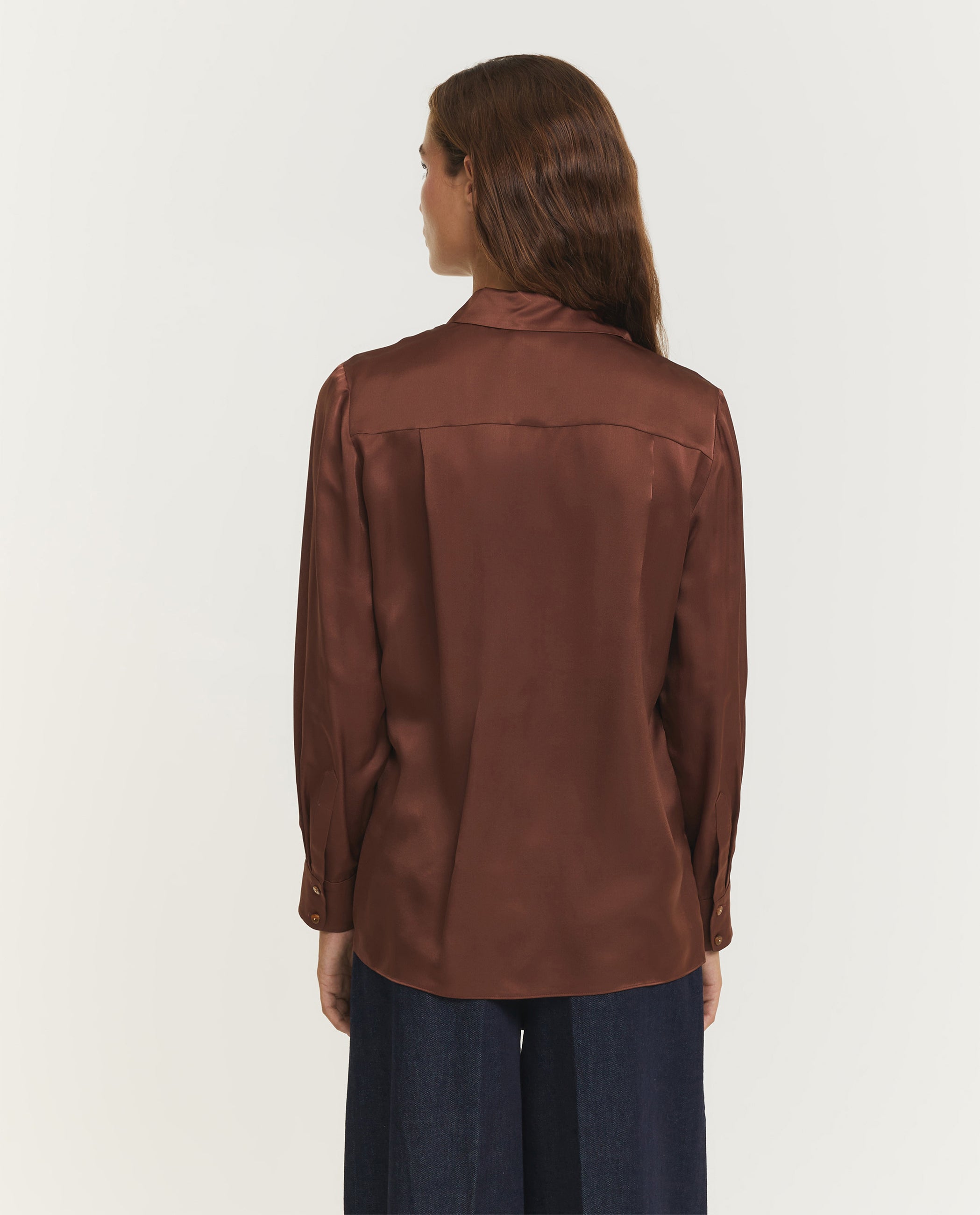 Hypnotic Zijden Shirt - Bruin