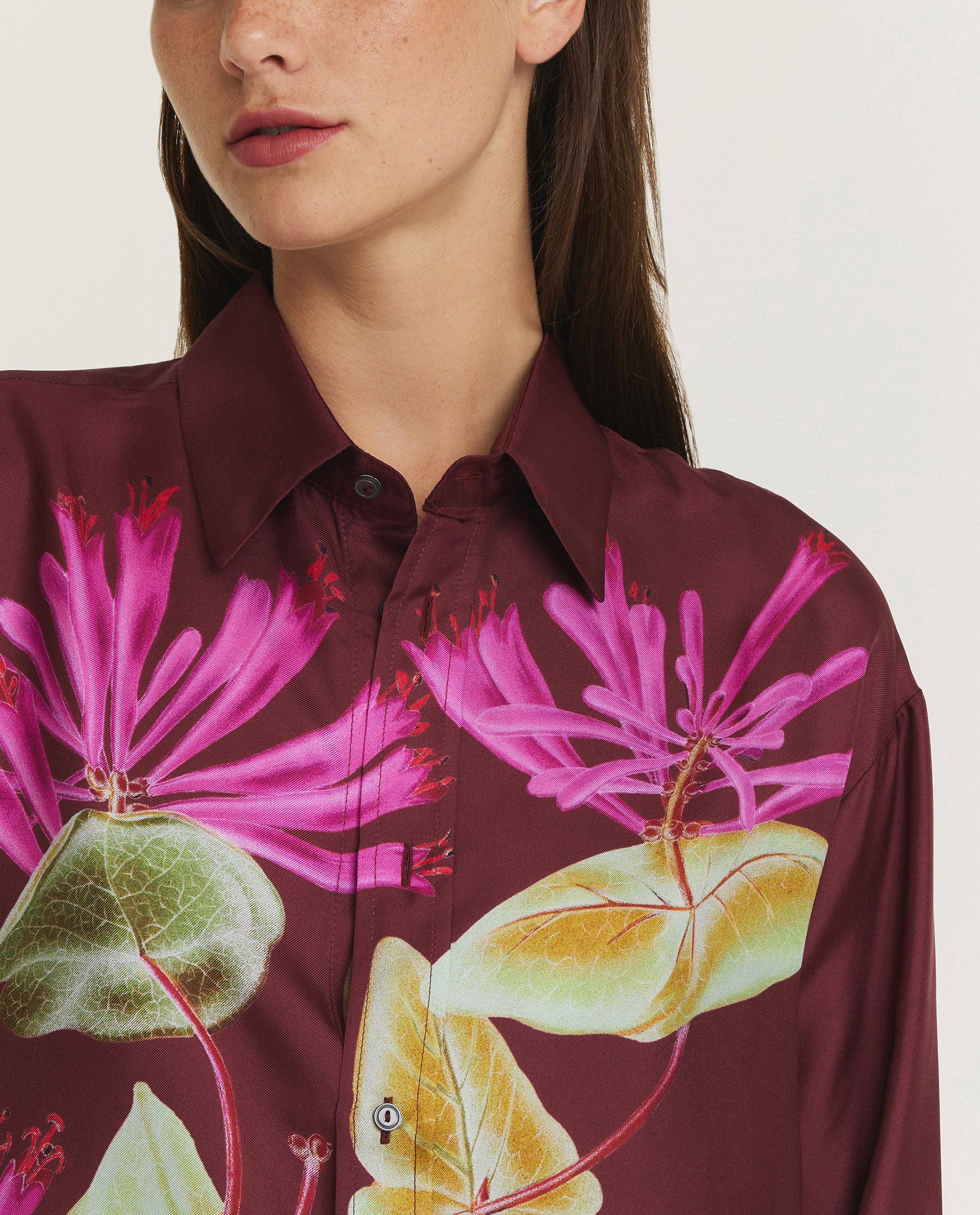 Zijden Print Blouse - Rood