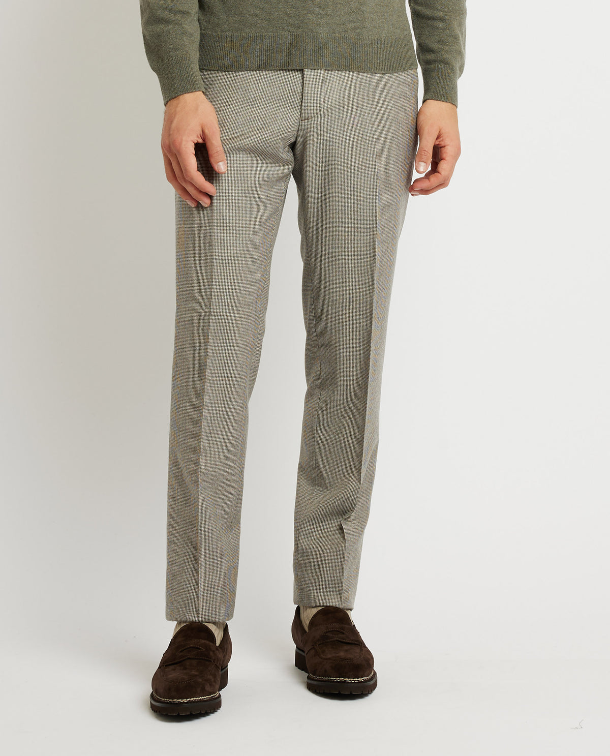 Houndstooth Broek - Lichtbruin