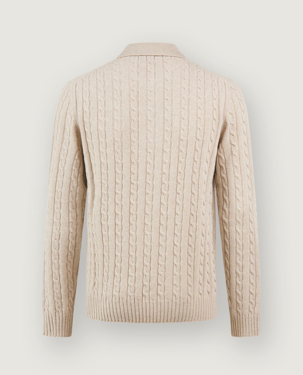 Lange mouw kabelpolo - Lichtbruin