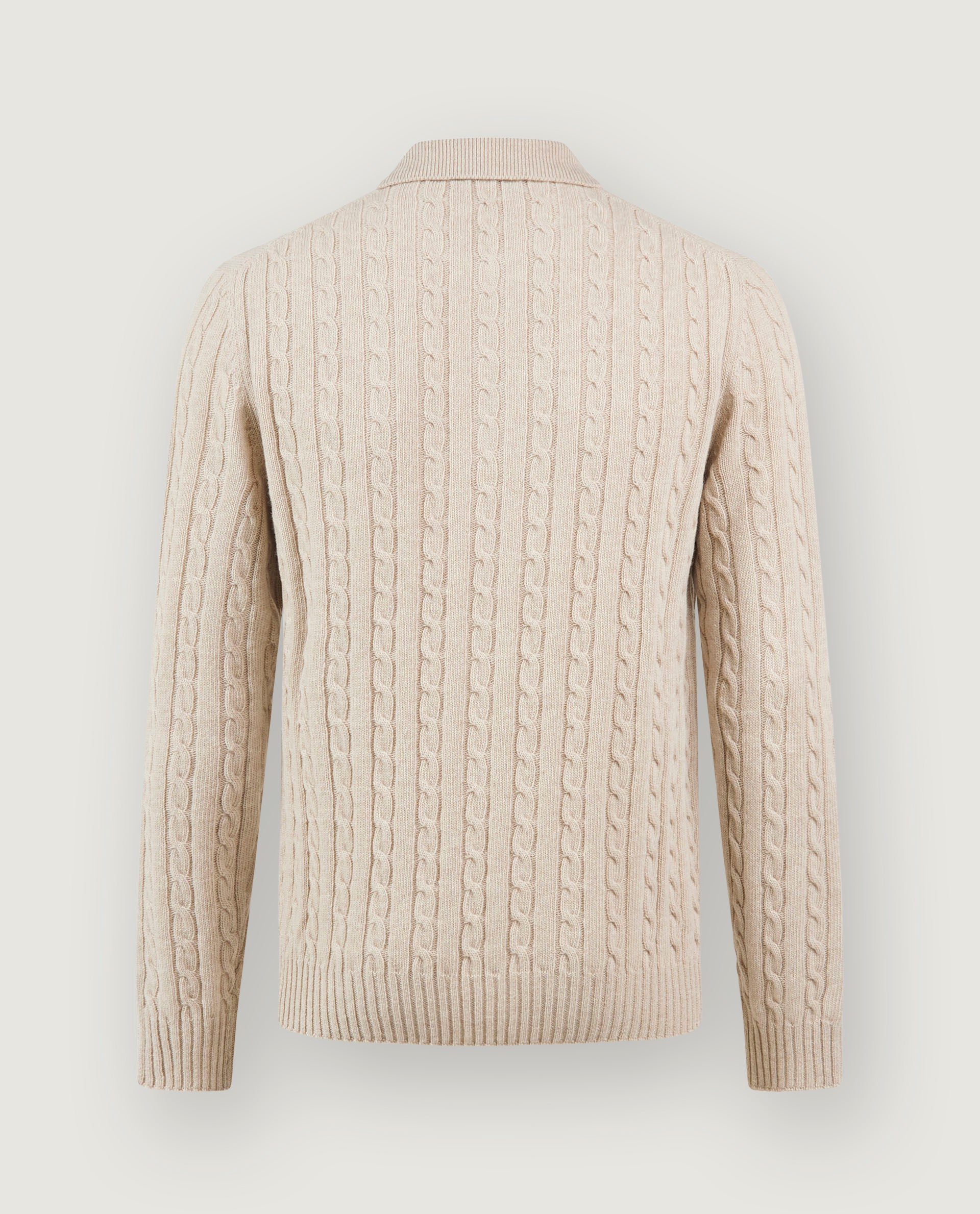 Lange mouw kabelpolo - Lichtbruin