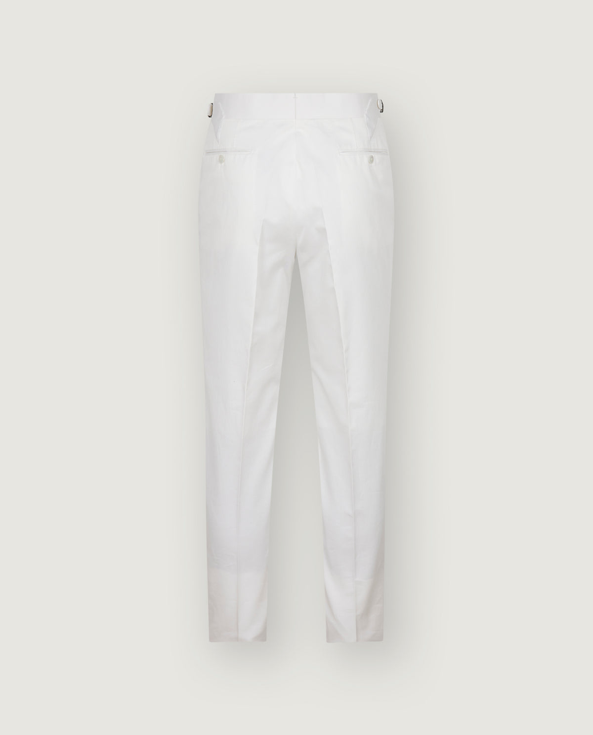 Katoenen Bandplooi Broek - Wit