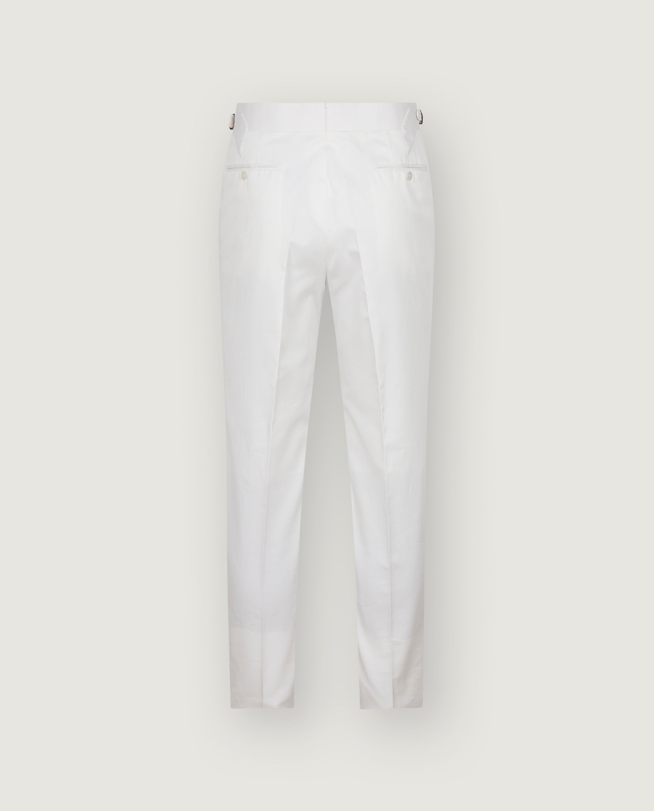 Katoenen Bandplooi Broek - Wit