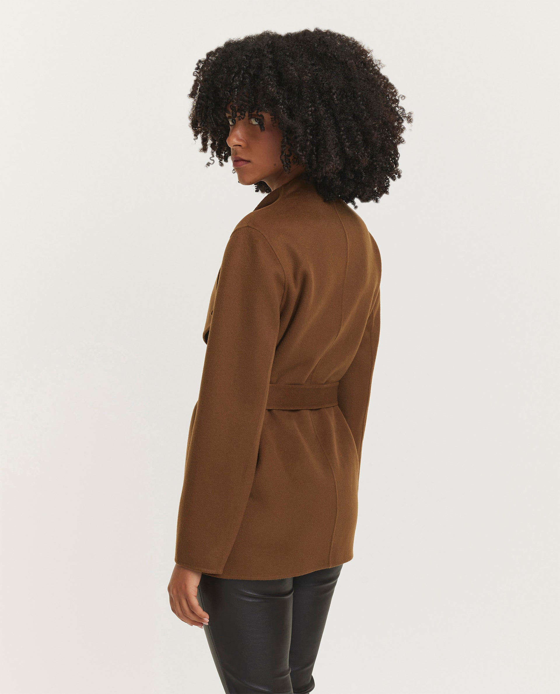 Double face cashmere jas - Bruin