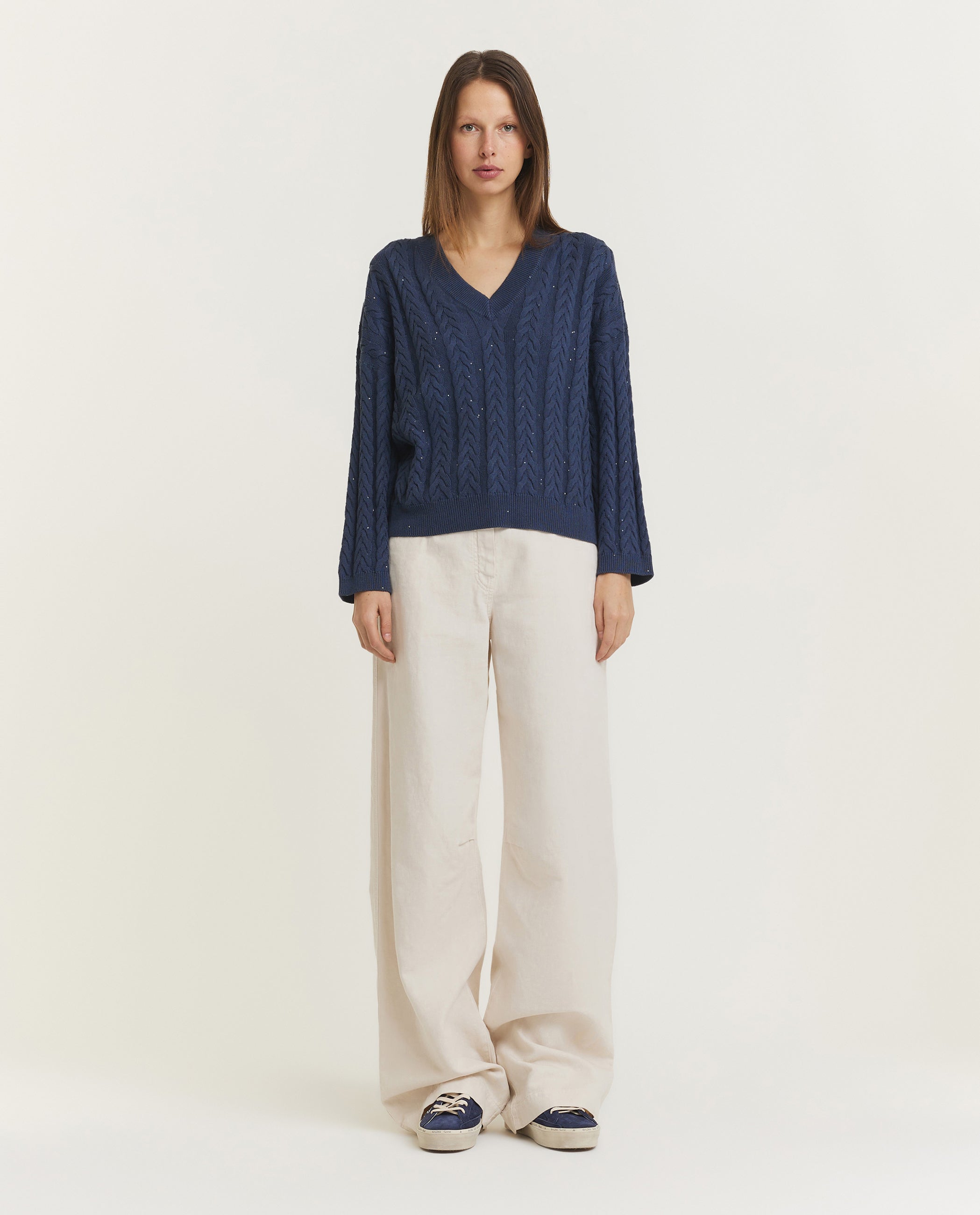 Cotton-linen jeans