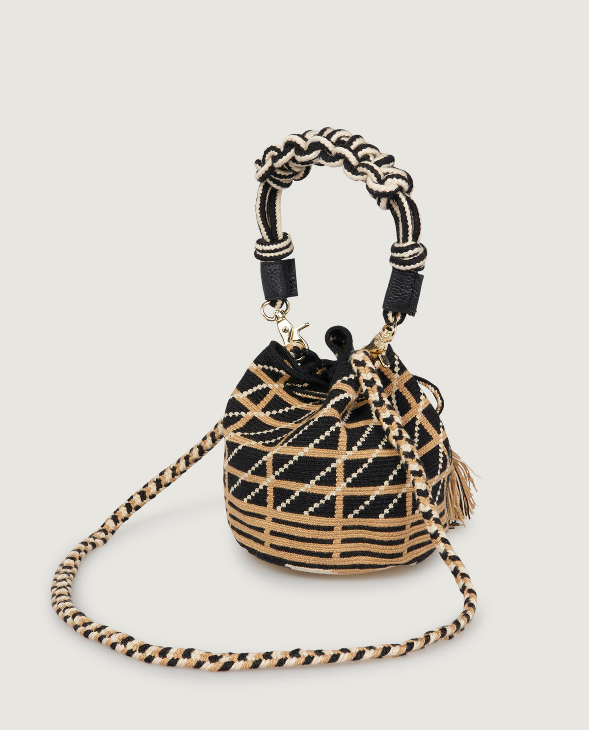 Macramé Crossbody Tas - Lichtbruin