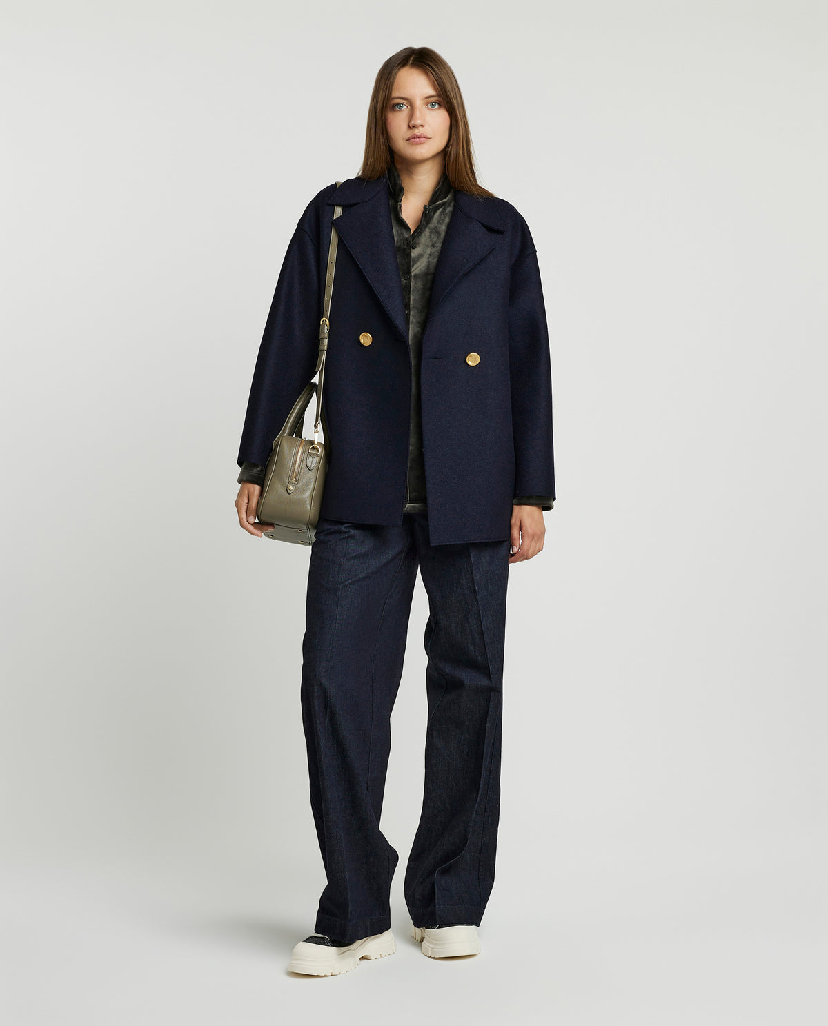 Wijde katoenen broek - Donkerblauw