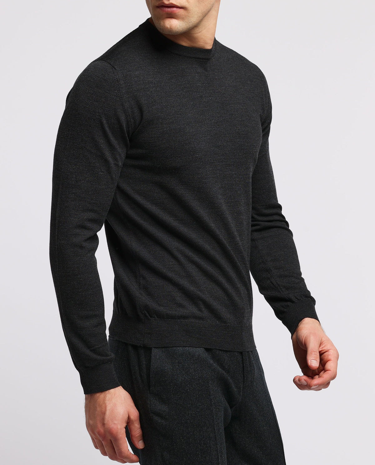 Ronde Hals Trui - Donkergrijs