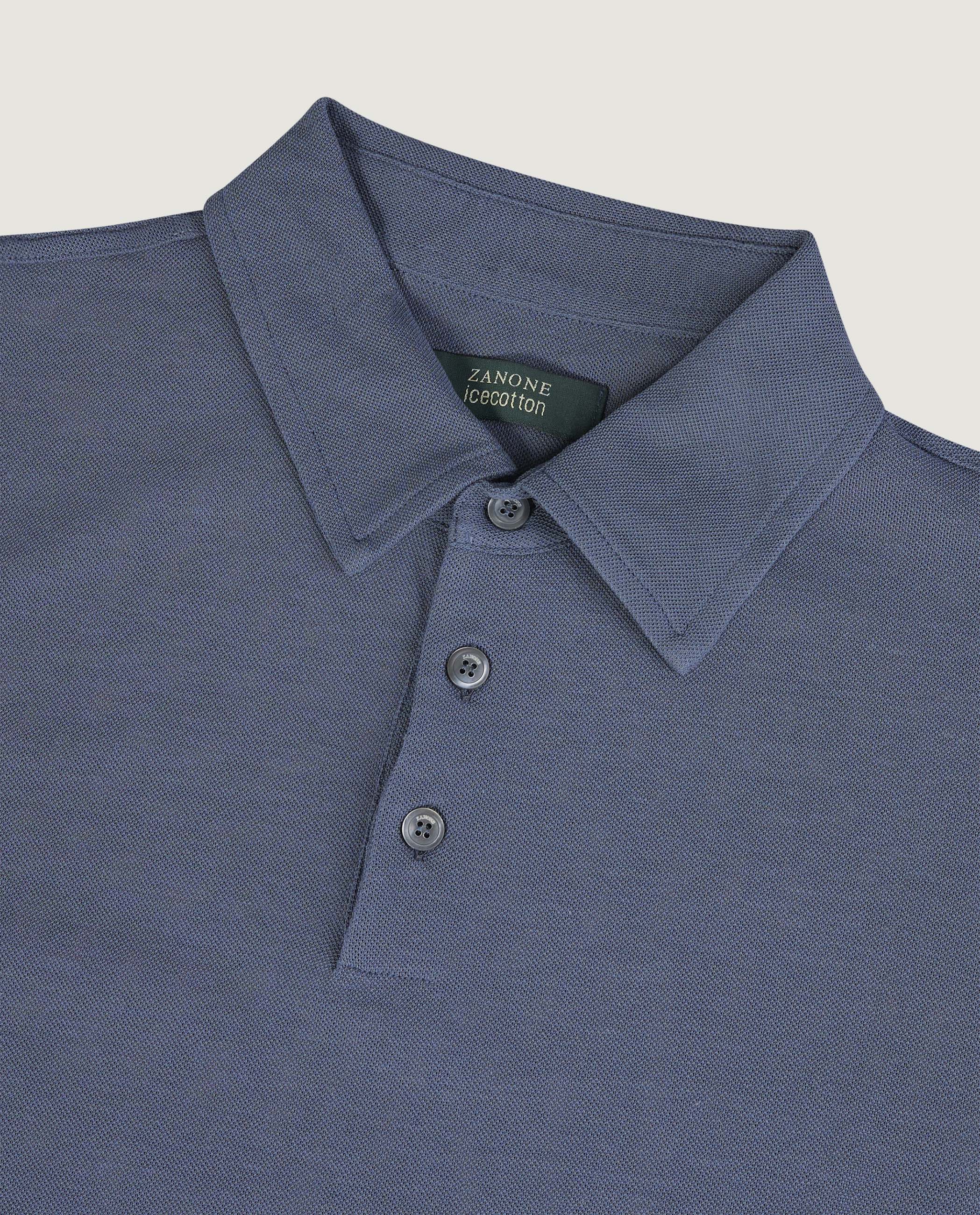 Pique Ice Cotton Polo - Blauw