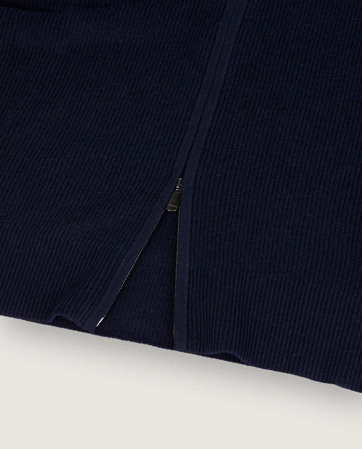 Rib Zip Vest - Donkerblauw