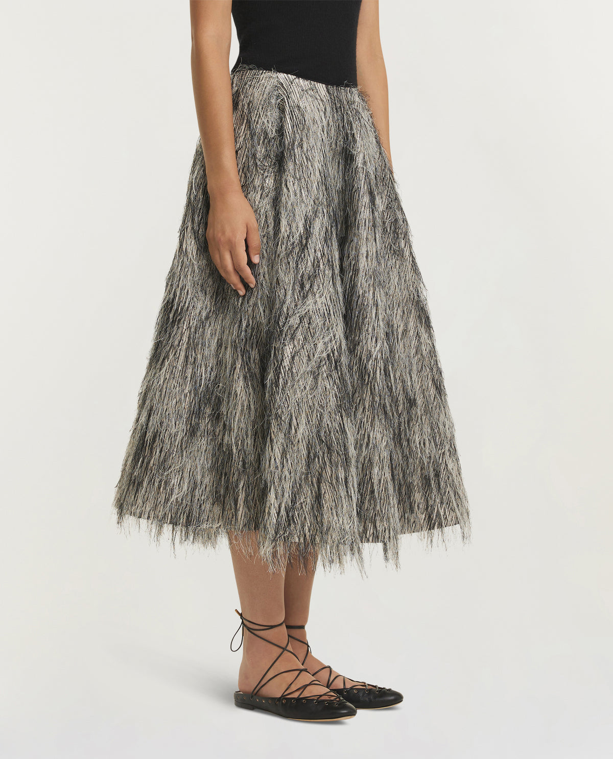 Fringy Jacquard Skirt