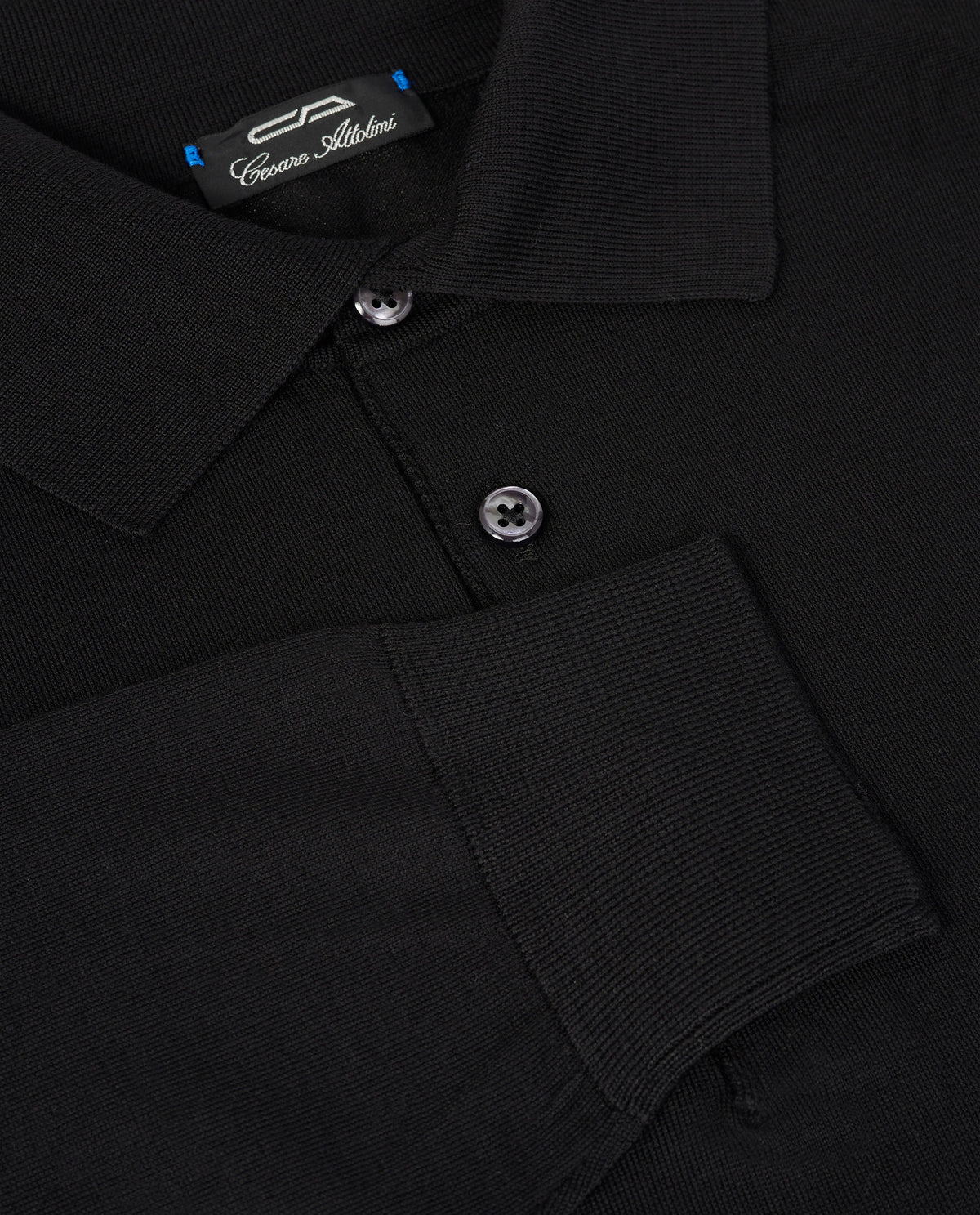 Wool Long Sleeve Polo Shirt