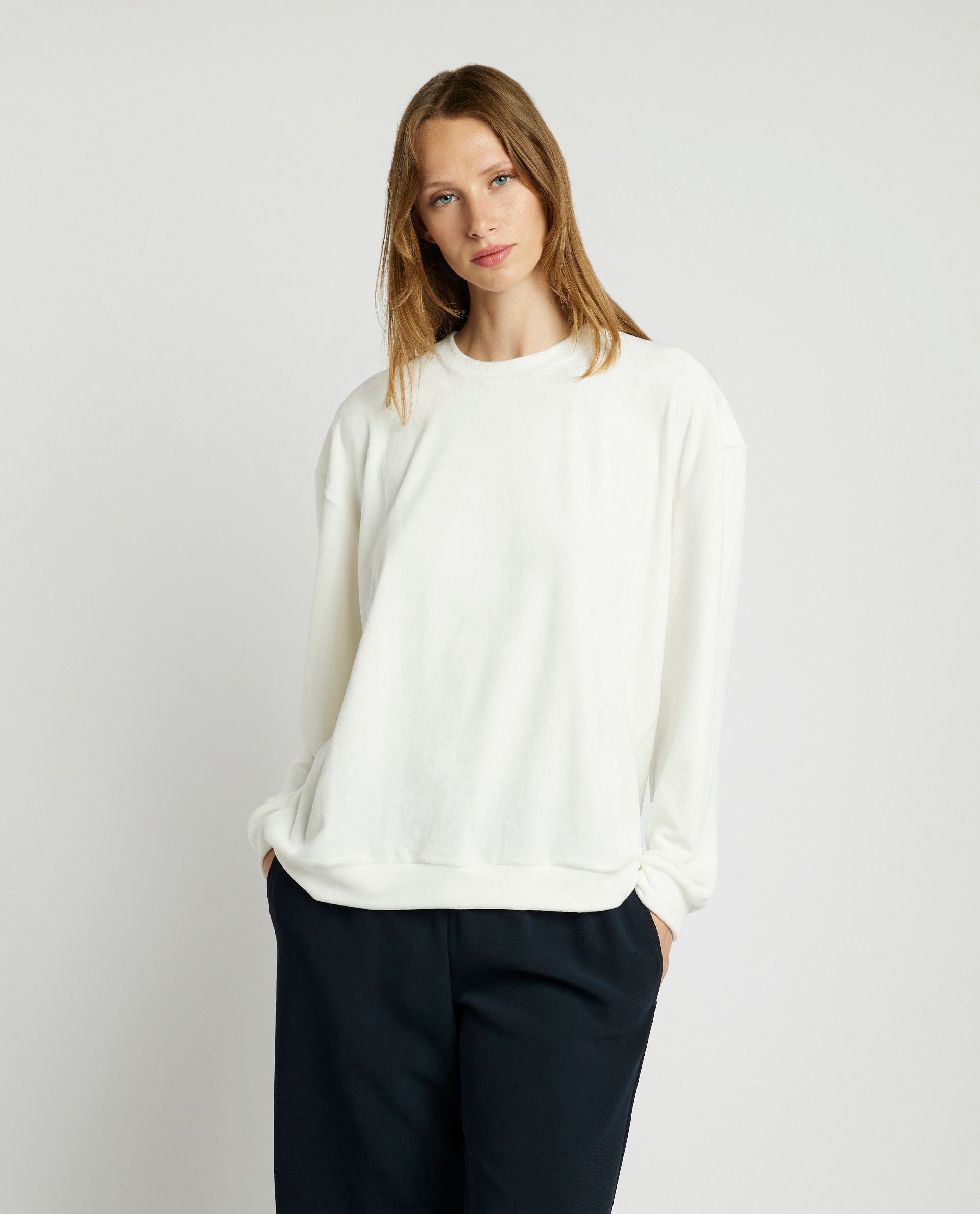 Velvet Crew Neck Sweater