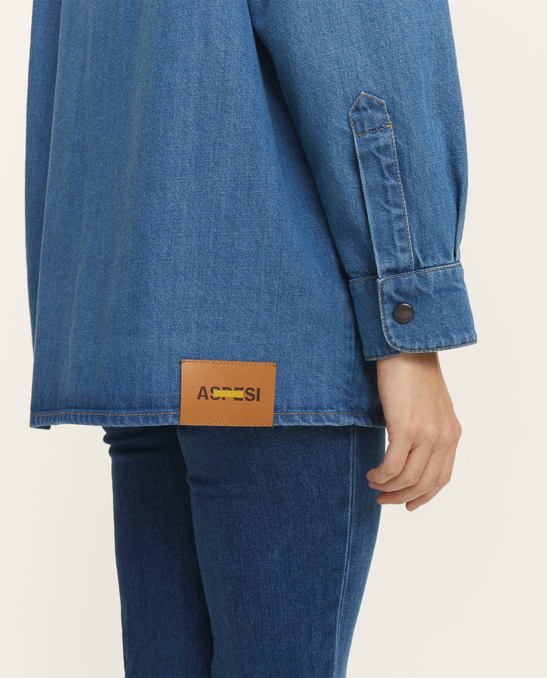 Cotton shirt with balloon sleeves