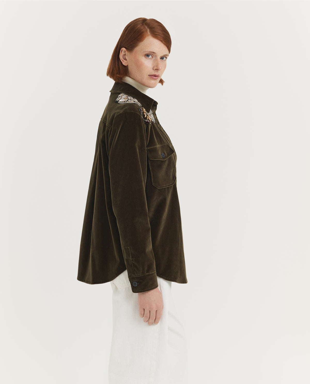 Embroidered Boyfriend Jacket