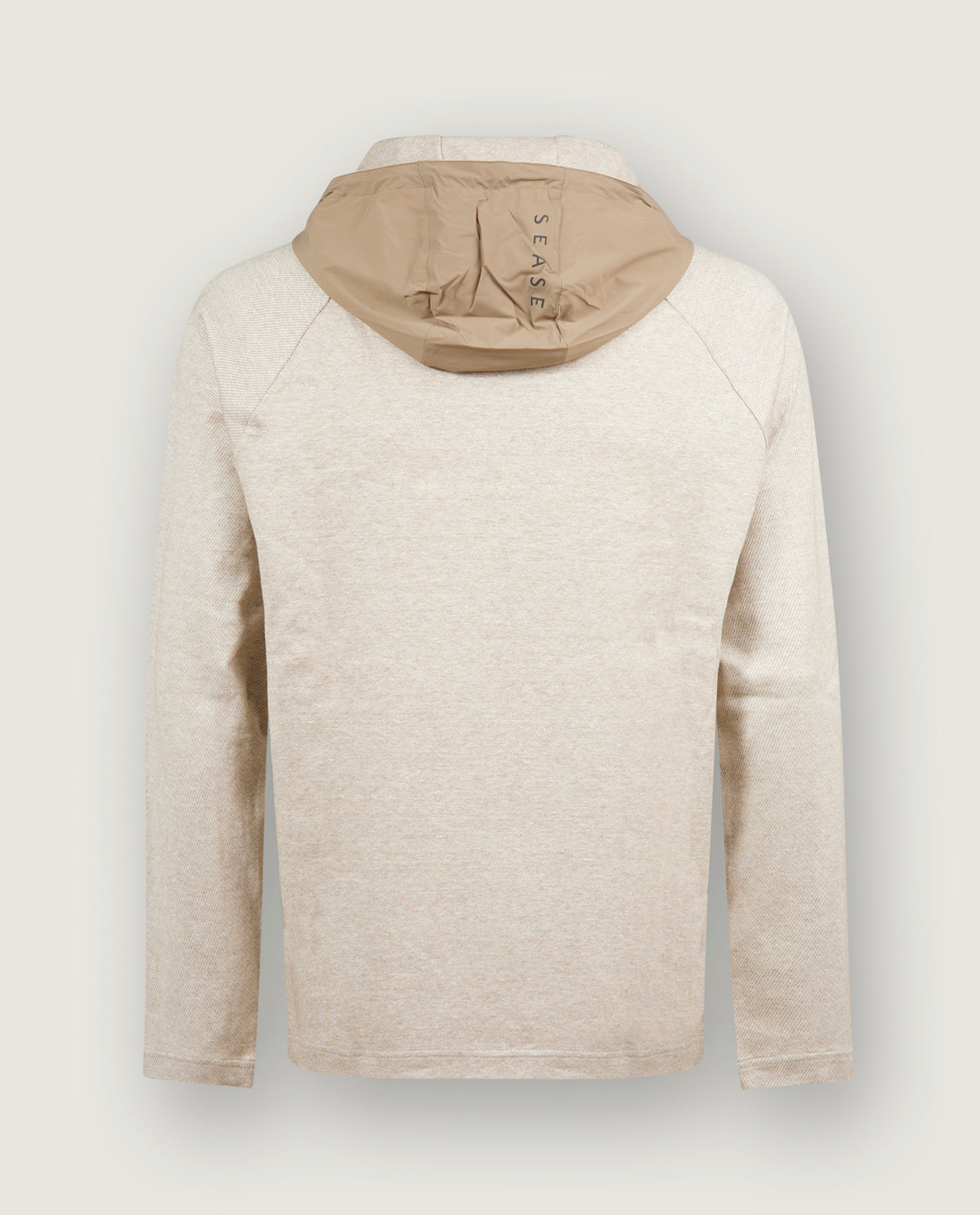 Linnen Mix Raglan Hoodie - Lichtbruin