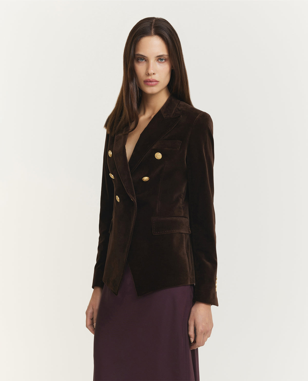 Katoen Fluwelen Blazer - Bruin