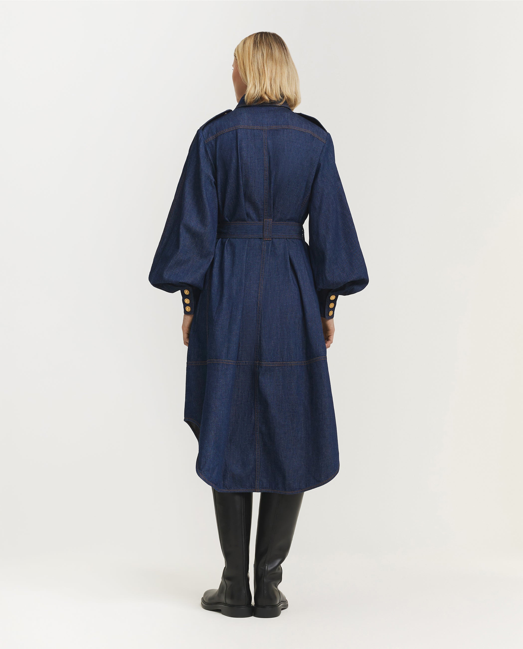 Denim Cargo Midi Dress