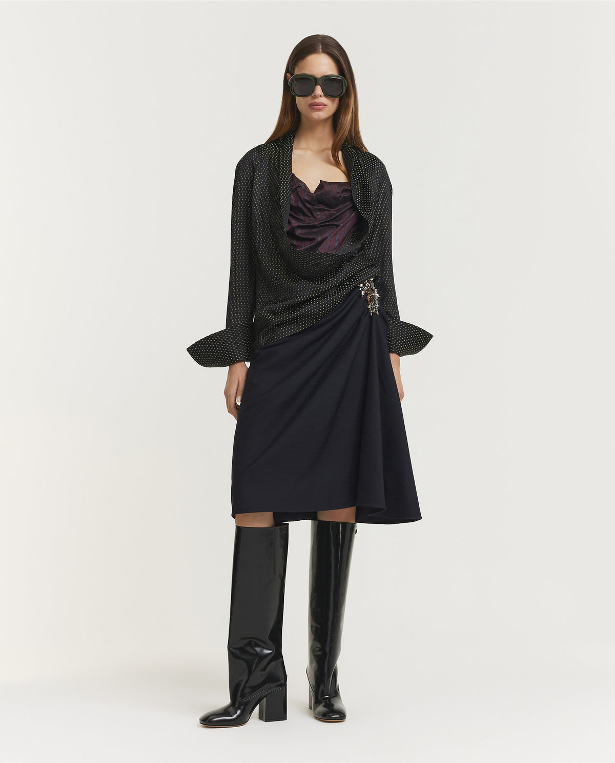 Sovora Wollen Rok - Donkerblauw