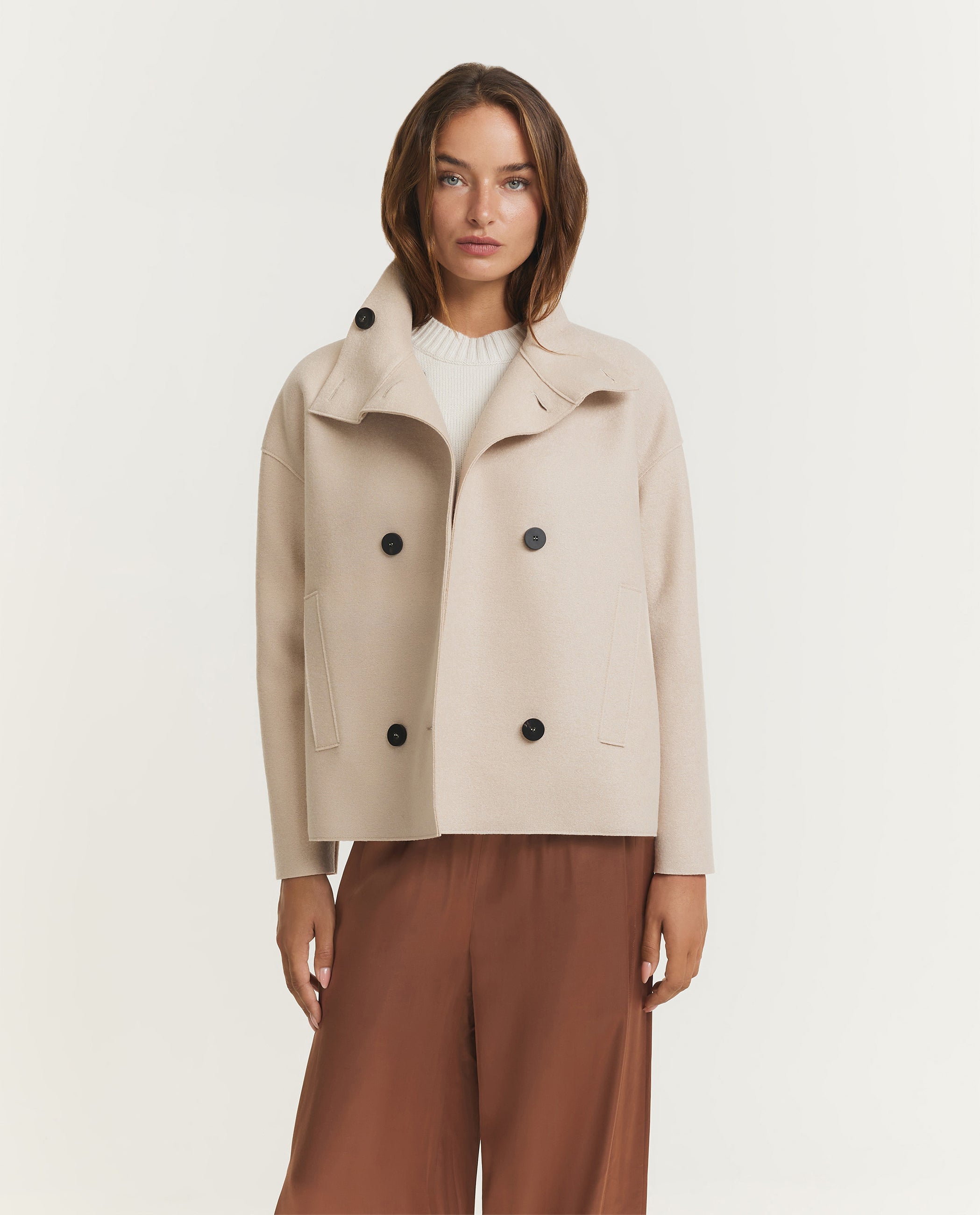 Pressed Wool Double Breasted Jacket – Pauw Pressed Wool Double Breasted Jacket – Pauw