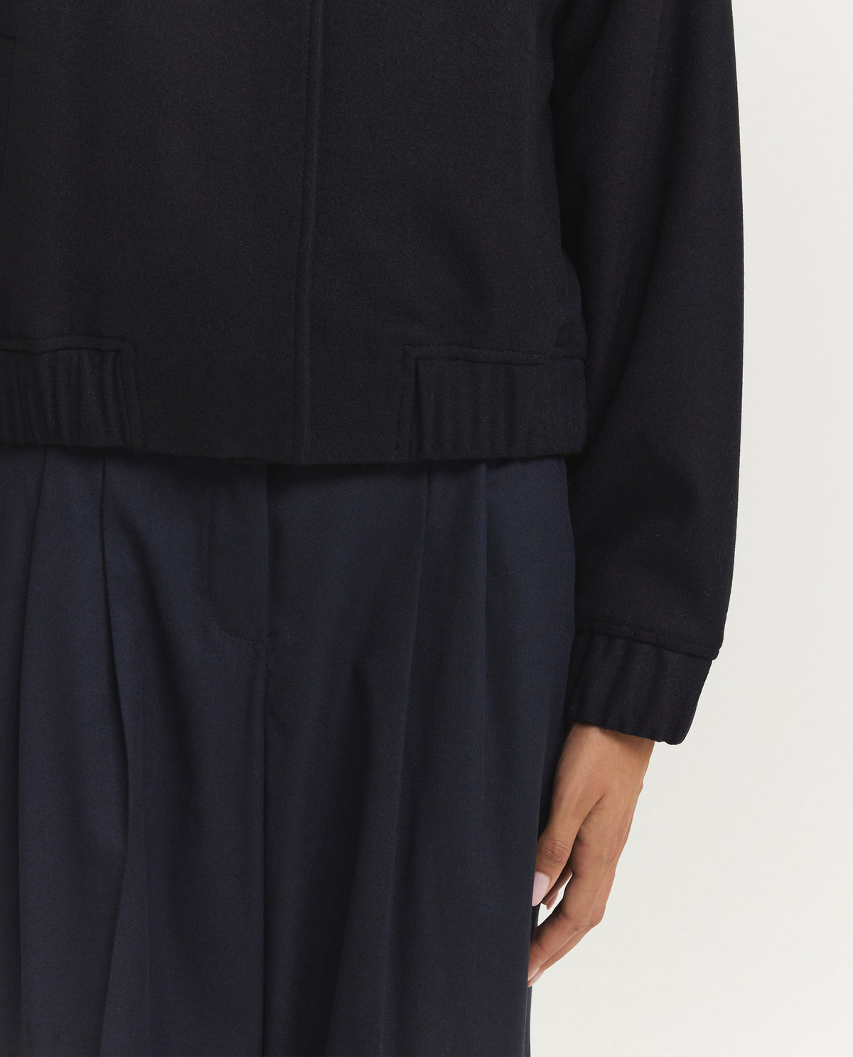 Wollen Bomberjack - Donkerblauw